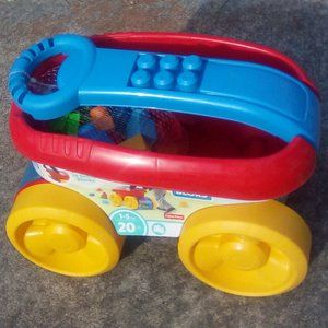 Mega Bloks First Builders Block Scooping Wagon Red Yellow Preschool Toy